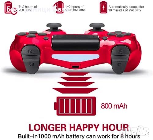Нов Безжичен Контролер за PS4 Camo Червен Двойна Вибрация 6-оси Тъч, снимка 5 - Друга електроника - 45468733