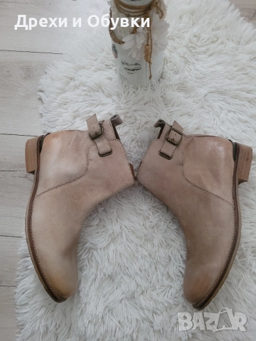 Нови дамски бежови боти ЕСТЕСТВЕНА кожа, снимка 8 - Дамски боти - 52466312