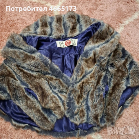 RARE Пончо /Пелерина от естествен косъм, снимка 3 - Якета - 53153205