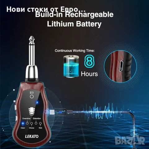 LEKATO Мини китарен усилвател, акумулаторен джобен усилвател, снимка 6 - Ресийвъри, усилватели, смесителни пултове - 54012046