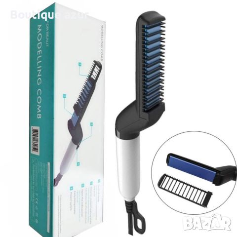 Електрическа четка с керамична плоча за изправяне на коса и брада TV538, снимка 1 - Преси за коса - 45375763