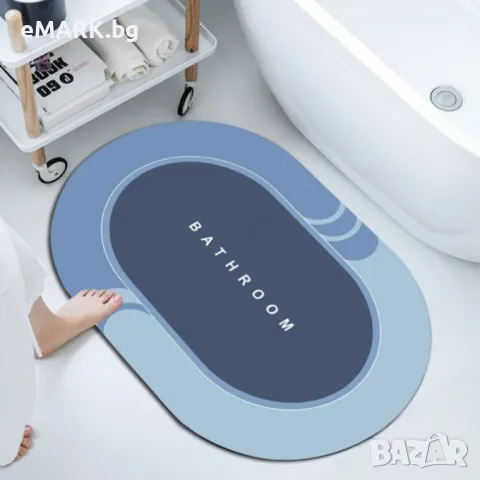 Абсорбираща водата антихлъзгаща подложка Bath Mat Blue, снимка 2 - Пътеки - 47888623