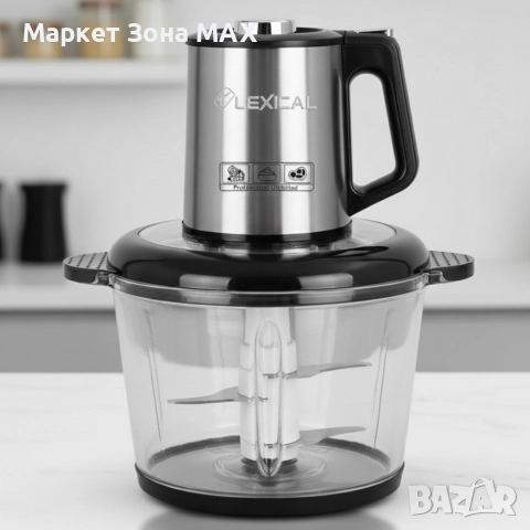 Електрически чопър Lexical LCH-1970 с неръждаем корпус и стъклена купа, снимка 6 - Чопъри и пасатори - 52884388