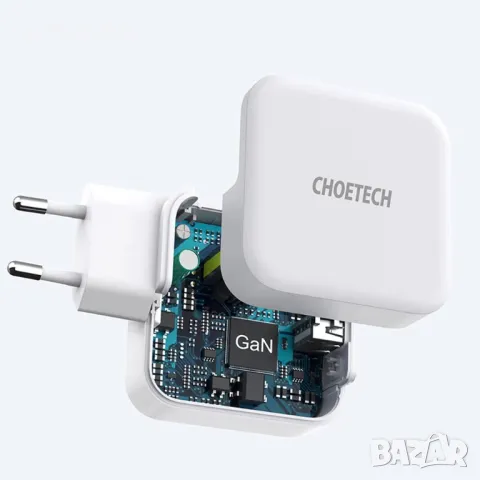 Choetech GaN Wall Charger 65W - зарядно за лаптопи, таблети, смартфони, снимка 4 - Оригинални зарядни - 46872338