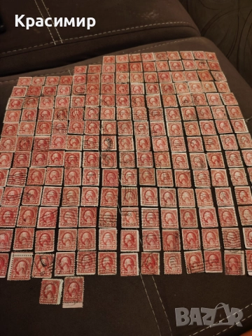 2 Цент Джордж Вашингтон. ПОЩЕНСКИ марки. 202 бр. 