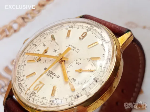 Винтъч Швейцарски Emperor - хронограф 1950г Договаряне!, снимка 8 - Мъжки - 50101791