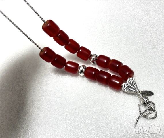 Стара Сребърна Броеница-сребро проба 925, ръчна изработка