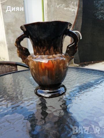 Немска керамична ваза глазирана , снимка 2 - Вази - 45357893