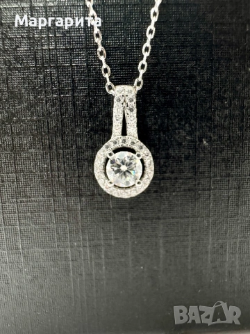 Сребърно колие с мойсанит (диамант) 0.5 карата, снимка 11 - Колиета, медальони, синджири - 53205738