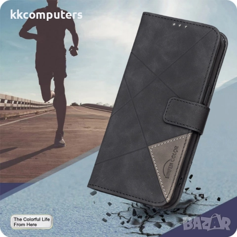 Motorola Moto G86 5G / Power 5G Кожен Калъф-Портфейл със стойка и Протектор - BINFEN COLOR [Геометри, снимка 11 - Калъфи, кейсове - 51959233