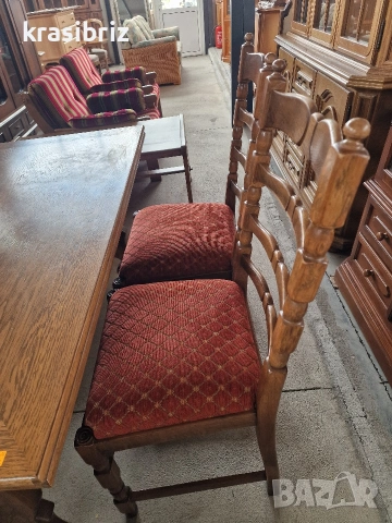 К-т Масивна Трапезна Разтегателна Маса и 4 броя Стола-внос от Германия!, снимка 3 - Маси - 53902418