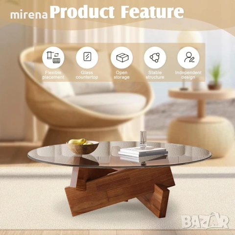 Холна маса, Странична, за диван, Стъклена маса, Модерен стил н142, снимка 5 - Маси - 53837338