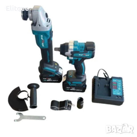 Комплект от акумулаторен ъглошлайф и гайковерт 36V 8Ah, снимка 4 - Други стоки за дома - 52832002