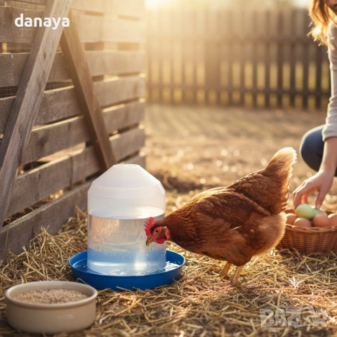 6413 Универсална поилка за пилета кокошки и домашни птици, 4 литра, снимка 3 - За птици - 53690408