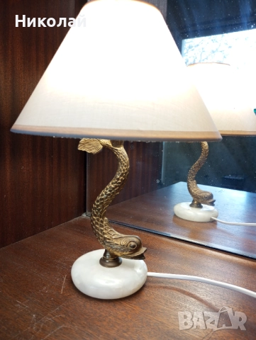 Красива бронзова нощна лампа , снимка 6 - Антикварни и старинни предмети - 52436231