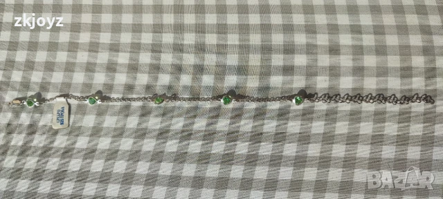 НОВА СРЕБЪРНА ГРИВНА ЗА КРАК С ЦИРКОНИИ 3.60 ГРАМА/ ПРОБА 925, снимка 2 - Гривни - 51160546