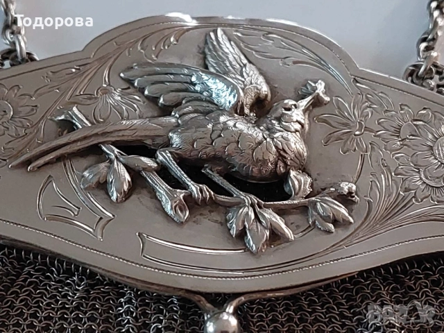 Сребърна дамска чантичка(уникат-сребро 800 проба), 1 800 лв, снимка 4 - Колекции - 52164892