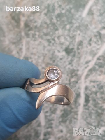 Сребърен пръстен със Син топаз, снимка 3 - Пръстени - 45959887