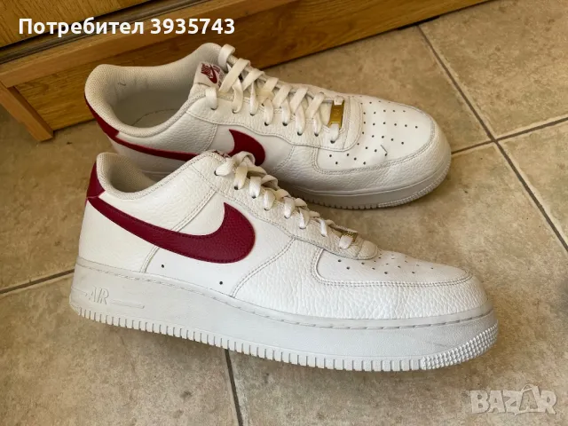 Nike Air Force 1 бял+червен , снимка 5 - Маратонки - 49284717