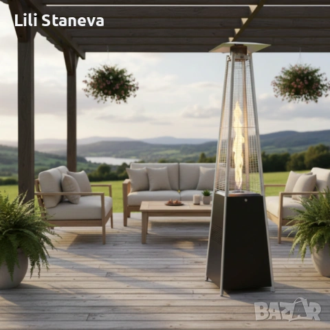 Газов отоплител-чадър 13 kW, 227 см – външен газов отоплител с калъф и защити + маймунка. , снимка 10 - Други - 53280214