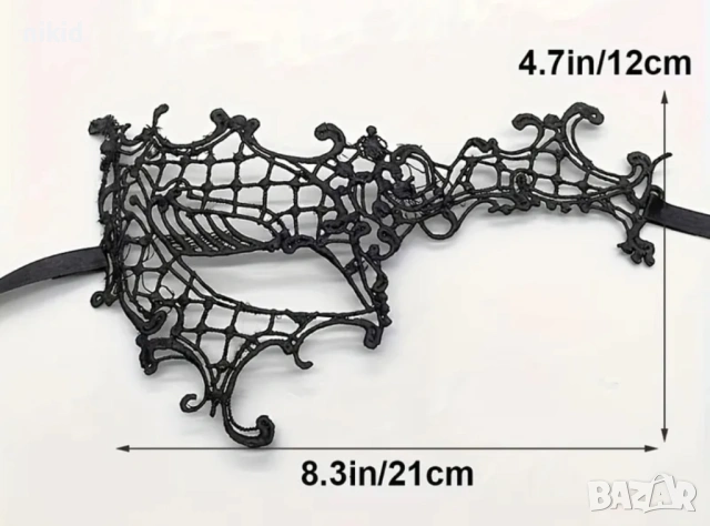 05 домино за 1 око черна маска дантела за лице очи маскарад парти бал, снимка 5 - Други - 18094610
