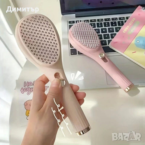 Телескопична четка за коса със самопочистваща функция , снимка 3 - Продукти за коса - 53678614