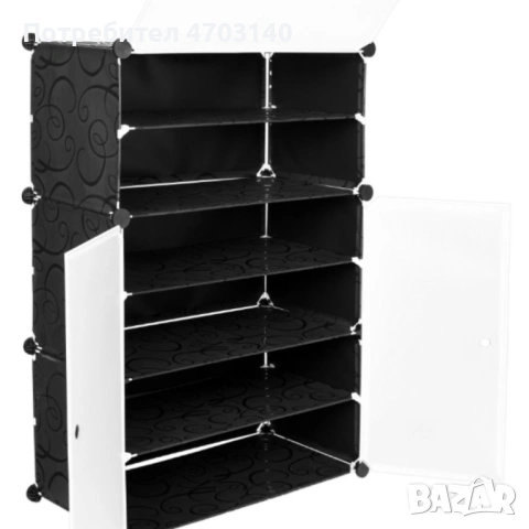 Черен модулен шкаф за обувки - функционалност и красив дизайн в едно, снимка 2 - Други - 53343730