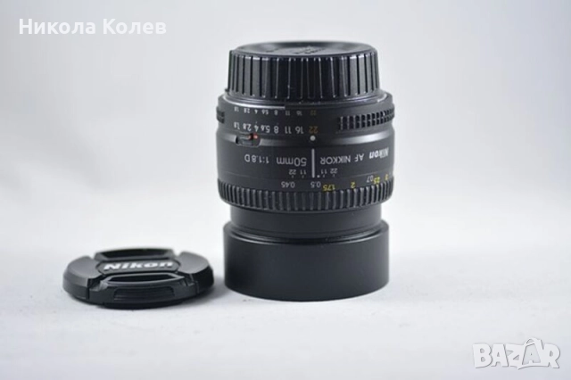 Nikon 50mm 1.8 D с оригинален метален сенник