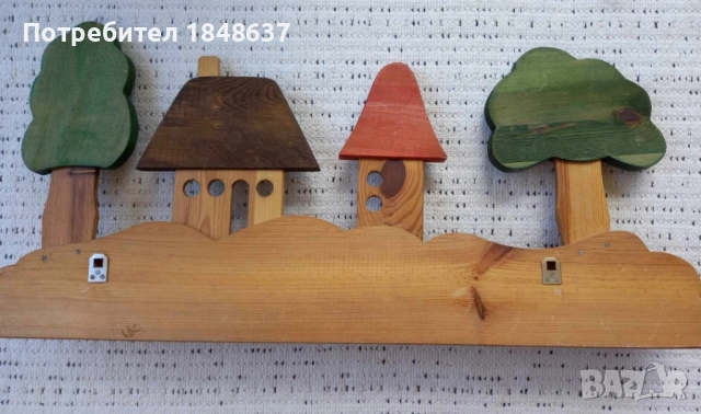 Дървена закачалка , снимка 2 - Декорация за дома - 51844047
