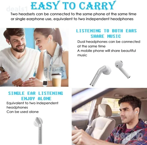 H17T Безжични Слушалки Bluetooth 5.0 3D Стерео Звук Вграден микрофон IPX5 водоустойчиви, снимка 3 - Безжични слушалки - 50535082