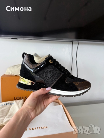 Louis Vuitton естествена кожа велур черни сникърси маратонки нови