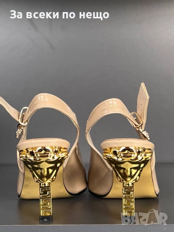 Versace Дамски Обувки С Метален Ток И Метален Детайл Версаче - 2 Цвята Код SK954, снимка 2 - Дамски обувки на ток - 53729970