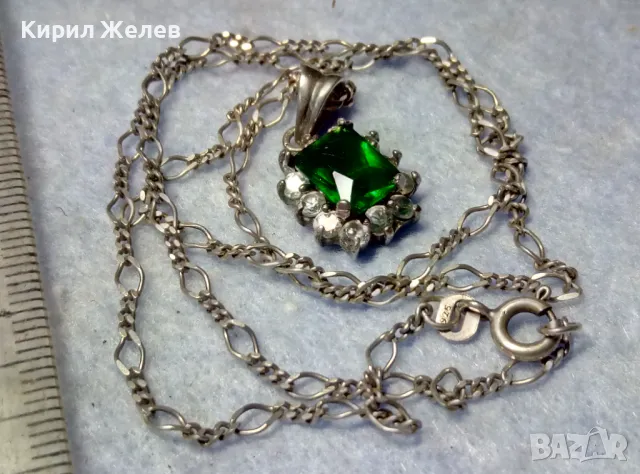 СКЪПОЦЕННО СРЕБЪРНО КОЛИЕ с ПЕНДАНТ СРЕБРО 925 с ГОЛЯМ ЮВЕЛИРНО ФАСЕТИРАН ПЕРИДОТ и ЦИРКОНИ 47569, снимка 11 - Колиета, медальони, синджири - 50072703
