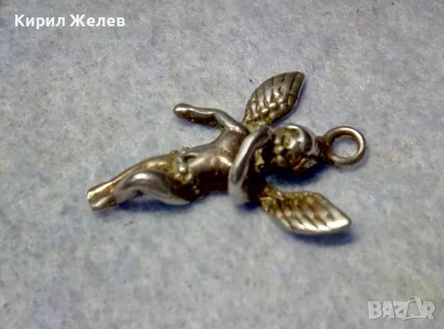 ФИГУРАЛЕН СРЕБЪРЕН ПЕНДАНТ АМУРЧЕ / АНГЕЛЧЕ СРЕБРО 925 РЪЧНА АР НУВО СТИЛ МАЙСТОРСКА РАБОТА 19466, снимка 13 - Колиета, медальони, синджири - 50056528