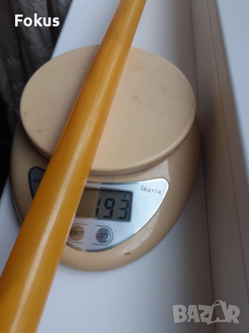 Пръчка каталин бакелит жълта с дамари броеница, снимка 7 - Антикварни и старинни предмети - 53950904