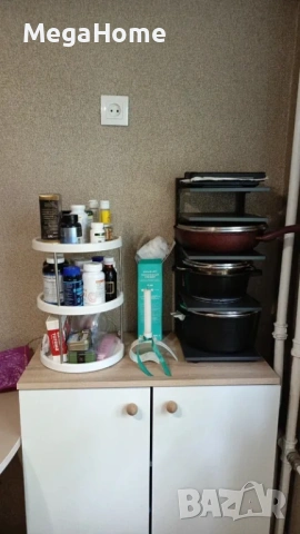 Въртящ се органайзер на 3 нива 360 градуса за кухня и баня, снимка 3 - Други стоки за дома - 53138755