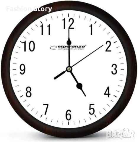 Стенен часовник, 30см., големи цифри, кварц, бял