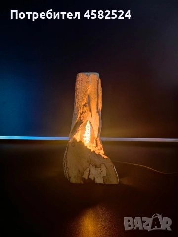 Дървена нощна лампа