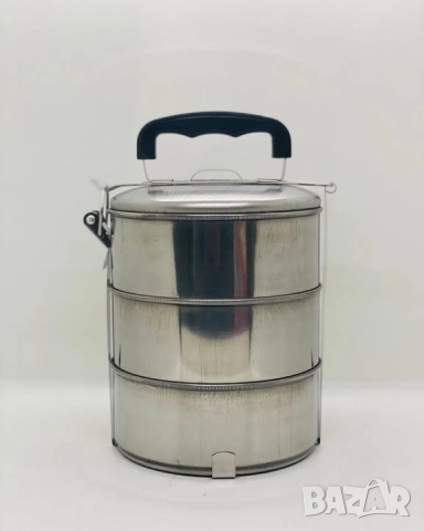 Комплект метални кутии за пренасяне и съхранение на храна, 3 броя, снимка 2 - Кутии за храна - 51874581