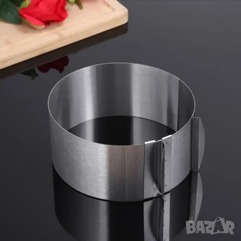 Регулируема форма за блат за торта от неръждаема стомана, снимка 6 - Форми - 49901586