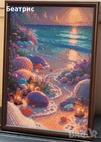 Диамантен гоблен-пейзаж с квадратни мъниста