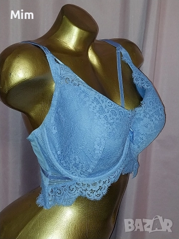 Hunkemoller 80 F Син дантелен сутиен , снимка 2 - Бельо - 52676322
