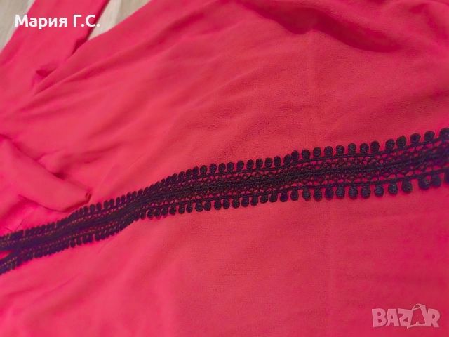 Елегантна червена блуза, снимка 2 - Блузи с дълъг ръкав и пуловери - 52043143