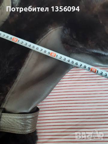 Палто от естествена кожа визон и кожа, снимка 8 - Палта, манта - 53939811