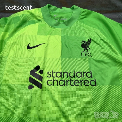 Вратарска тениска Liverpool Ливърпул 21/22 Goalkeeper Shirt Nike Authentic XL автентична зелено, снимка 3 - Тениски - 53982850