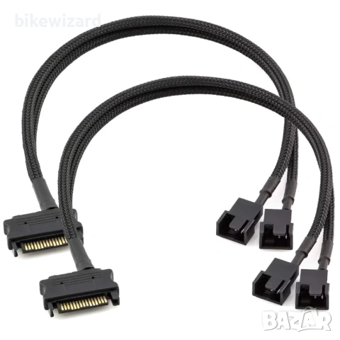 Захранващи адаптери SATA към 2-пинови 3-пинови/4-пинови PWM конектори – 12V за вентилатори НОВИ