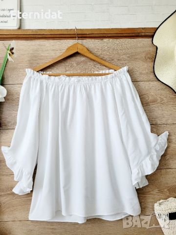 Бяла блуза H&M , снимка 5 - Корсети, бюстиета, топове - 46386758