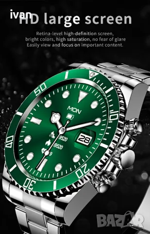 елегантен смарт часовник с блутут отговор , пулс метър, стоманен, водоустойчив, снимка 4 - Смарт часовници - 50219582