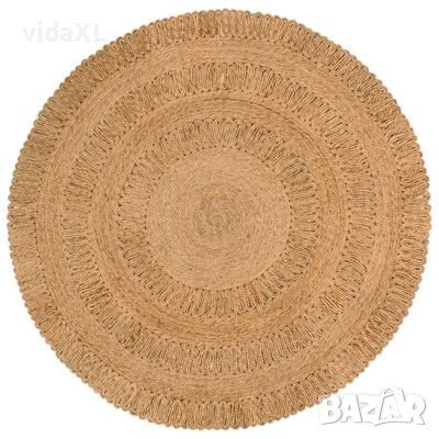 vidaXL Ръчно плетен килим, юта, 150 см, кръгъл.SKU:344951