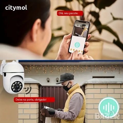 5 Mpx WiFi безжична IP камера с нощно виждане, 360°,  Full HD, слот за карта, снимка 8 - IP камери - 46674080